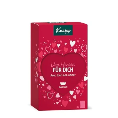Abbildung von Kneipp Bade Geschenkset Von Herzen für Dich Geschenkpackung mit 3 Packungen Badekristallen besonderer Botschaft Entdecke die Vielfalt der Produkte x 60g