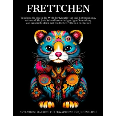 Abbildung von Frettchen Malbuch für Erwachsene und Jugendliche: Mandalas Blumen Designs,Geschenke Tierliebhaber