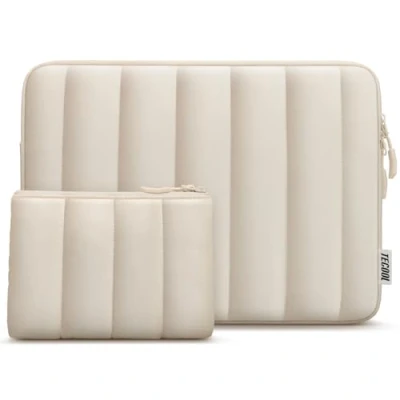 Abbildung von TECOOL 15 15.6 Zoll Laptoptasche Wasserdicht Hülle Tasche für Notebook Lenovo Thinkpad ideapad HP Acer Dell Asus Chromebook, 2023 MacBook Pro 16 M3 M2 M1 Stoßfeste Schutzhülle Sleeve,Beige
