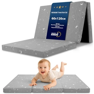 Abbildung von Reisebett Matratze 60x120 cm faltbar Dicke Faltbare für Baby Klappmatratze Kinder Monde