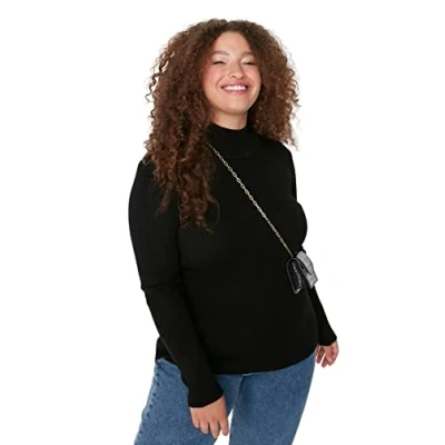 Abbildung von Trendyol Curve Strickpullover, Damen, Größe: 4XL, Black