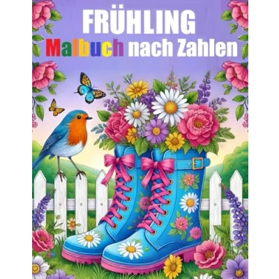 Abbildung von Frühling Malbuch nach Zahlen: für Erwachsene und Senioren Frühlings Blumen, Tiere, Ostern, Landschaften mehr