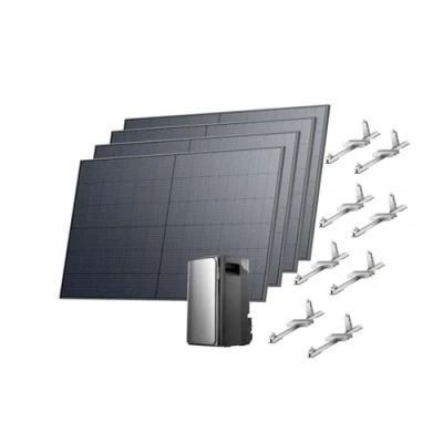 Abbildung von ECOFLOW STREAM Ultra Balkonkraftwerk mit Speicher 2080W, 1,92kWh für Balkonkraftwerk, Komplettset 4x 520W Solarpanel und Halterung Garten Flachdach, 11,52 kWh Kapazität, Plug&amp;Play