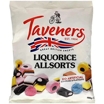 Abbildung von Taveners Liquorice Allsorts Lakritzmischung, 1 kg