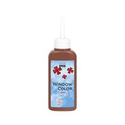 Abbildung von KREUL 40216 Window Color Clear dunkelbraun 80 ml, Fenstermalfarbe auf Wasserbasis, mit glatter glasklarer Oberfläche, geeignet für Oberflächen wie Glas, Spiegel und Fliesen