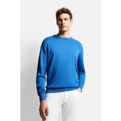 Abbildung von bugatti Rundhals Strickpullover, Herren, Größe: Small, Blau