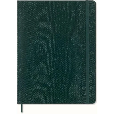 Abbildung von Moleskine Precious &amp; Ethical Notizbuch, mit einer Geschenkbox, veganen Einband Python Effekt, Klettverschluss, XL Format 19x25cm, Farbe Grün