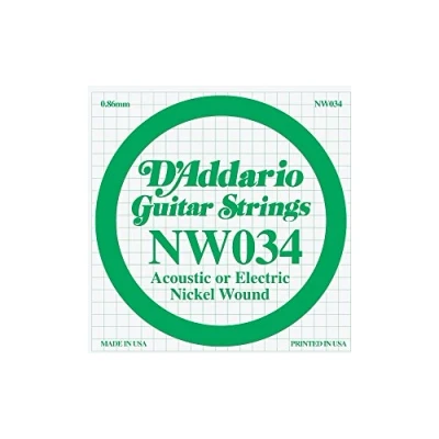 Abbildung von D&#039;Addario NW034 Nickel Einzelsaite für Gitarren 0,086 cm (0,034 Zoll)