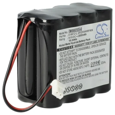 Abbildung von vhbw Akku Ersatz für Visonic 0 9912 L, GP220AAH8YMX Alarmanlage, Alarmsystem (2000mAh, 9.6V, NiMH)