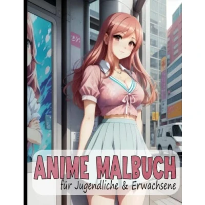 Abbildung von Anime Malbuch Für Teens und Erwachsene: 48 verschiedene Bilder mit hübschen Manga Mädchen Fans des Japanischen Zeichenstils Stressabbau Entspannung