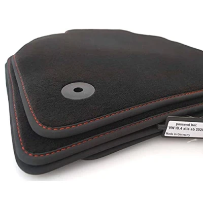 Abbildung von kh Teile Fußmatten passend für ID4 ID.4 (alle) Pure Pro GTX Premium Velours Automatten Matten Innenraum Schwarz Rot 4er Set