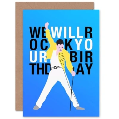 Abbildung von Artery8 Wir Werden Deinen Tag Rocken, Queen Blue Freddie Geburtstagskarte