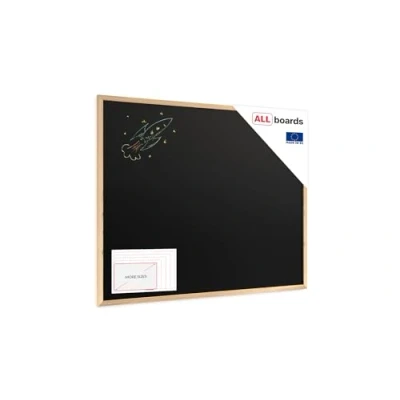 Abbildung von ALLboards Schwarze Kreidetafel 100x80 cm, ECO Holzrahmen, Schwarz, Schreibtafel, Schreibtafel zum Aufhängen, mit wand Tafel Holz, gastronomie,