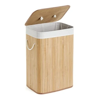 Abbildung von Mondeer Wäschekorb 150L Wäschesammler aus Bambus, 72L, 40 x 30 60 cm