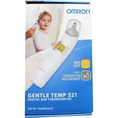 Abbildung von OMRON Gentle Temp 521 Ohrthermometer, digitales Fieberthermometer mit Infrarot Messtechnik für die genaue Messung im Ohr in nur 1 Sek; Beleuchtungsfunktion einfache Nutzung bei Nacht