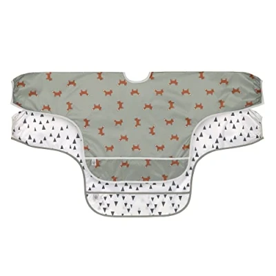 Abbildung von LÄSSIG Lätzchen Little Forest, Fuchs, (Set, 2 St), langärmelig, mit integriertem Auffangschutz, PETA approved vegan