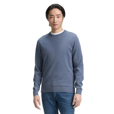Abbildung von TOM Tailor Basic CREW NECK Strickpullover, Herren, Größe: 3XL, Vintage indigo blue melange