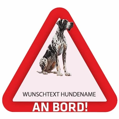 Abbildung von Indigos UG Deutsche Dogge bunt Aufkleber 15 cm Bedruckt selbst gestalten Heckscheibe Name und Wunschtext personalisiert individuell Auto Motorrad LKW