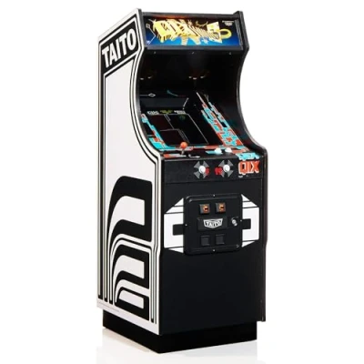 Abbildung von Numskull Quarter Arcades Qix Collector&#039;s Edition Mini Arcade Authentische Holzreplik im Maßstab 1/4, Original ROM, wiederaufladbarer Akku &amp; 3W Lautsprecher für Retro Enthusiasten
