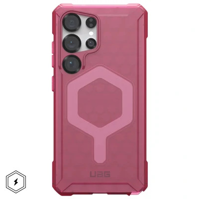 Abbildung von Samsung Galaxy S25 Ultra Hülle MagSafe Silikon UAG Soft Case/Backcover Handyhülle Dunkelrot Shockproof/Stoßfest
