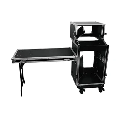 Abbildung von ROADINGER Spezial Stage Case Profi mit Rollen Bühnen Flightcase integriertem Tisch