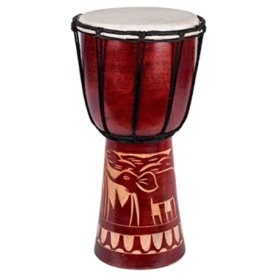 Abbildung von 60cm Große Djembe Trommel Bongo Drum Elefant Braun Fair Trade Top Klang
