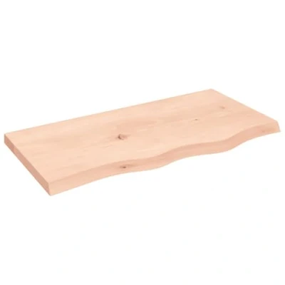 Abbildung von vidaXL Waschtischplatte, Multifunktional Arbeitsplatte mit Naturkante, Waschtischkonsole Tischplatte für Badezimmer, Holzplatte Platte Badmöbel, 80x40x(2 4) cm Massivholz Unbehandelt