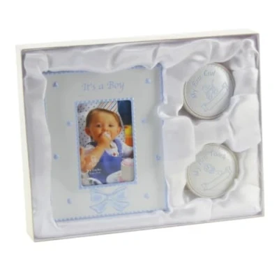 Abbildung von Es ist ein Junge ersten Curl/1st Tooth &amp; Frame Geschenk Set. [Baby Product]