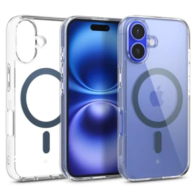 Abbildung von Caseology Capella Mag für iPhone 16 Hülle [Ultraklar] Magnetischer Fallschutz in Militärqualität mit seitlichem Griffmuster, Schutzhülle Clear Ocean Blue