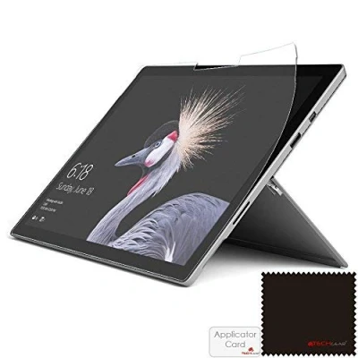 Abbildung von TECHGEAR [2 Stück Displayschutz für Microsoft Surface Pro (2017) Ultra Klare Schutzfolie 5 mit Reinigungstuch + Applikationskarte