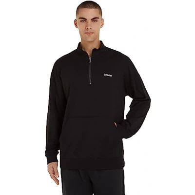 Abbildung von Calvin Klein Underwear Quarter ZIP Nachtwäsche Shirt, Herren, Größe: Small, Black