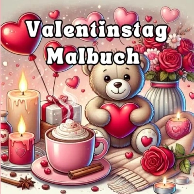 Abbildung von Valentinstag Malbuch: Das niedliche Malbuch Für gemütliches Ausmalen am Erwachsene und Teenager Romantischer Zauber zum Entspannen Ein liebevolles Geschenk Tag der Liebe.