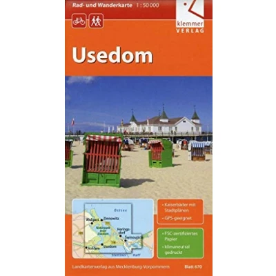 Abbildung von Rad und Wanderkarte Usedom: Maßstab 1:50.000, GPS geeignet,Touren Tipps auf der Rückseite