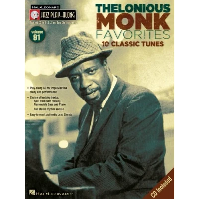 Abbildung von Jazz Play Along Volume 91: Thelonious Monk Favourites: Along, CD für Instrument(e) in b, es, c (Hal Leonard Band 91): For B ... Instruments 91)