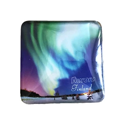 Abbildung von 3D Finnland Aurora Kühlschrank Kühlschrankmagnet Kristall Glas Magnet Handmade Tourist Travel Souvenir Sammlung Geschenk Whiteboard Magnetischen Aufkleber Dekoration