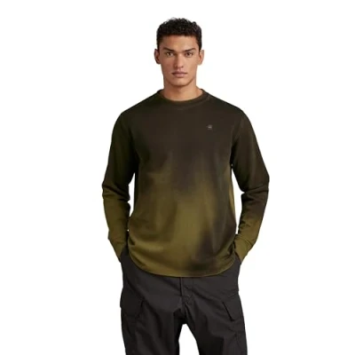 Abbildung von G STAR RAW Herren Lash Sweatshirt, Grün (dark olive sprayed D18231 B782 G244), S