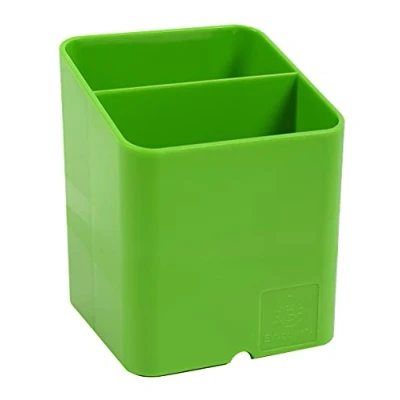 Abbildung von Exacompta 67795D Premium Stiftehalter Pen Cube mit 2 Fächern für mehr Ordnung auf dem Schreibtisch Stifteköcher Stiftebox Aufbewahrungsbox Organizer apfelgrün