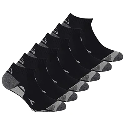 Abbildung von Diadora Unisex 6ER PACK Mehrfachpackung LOGO Muster Socken, Größe: 43 46, Schwarz