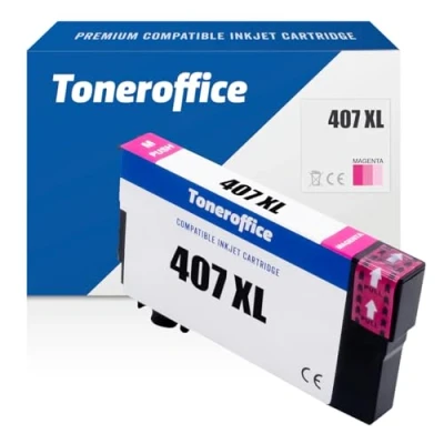 Abbildung von 407 Druckerpatrone XL kompatibel mit Epson C13T07U340 Druckerpatronen Magenta für Workforce Pro WF 4745 DTWF (ca. 1900 Seiten)