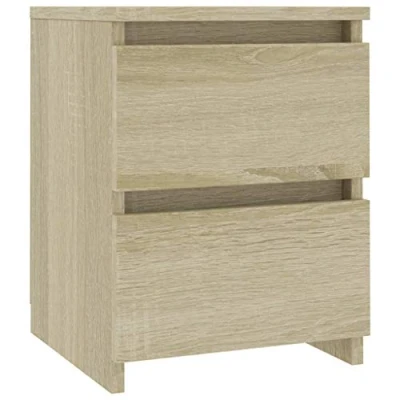 Abbildung von Makastle Nachttisch Nachtschrank Nachtkästchen Nachtkommode Schlafzimmer Wohnzimmer Beistelltisch Sofatisch Bedside Table, Sonoma Eiche 30x30x40 cm Holzwerkstoff