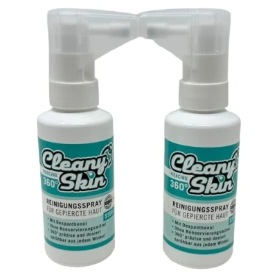 Abbildung von CLEANY Skin Profi Piercingspray 2x 50ml Piercing Spray Praxis von INKgrafiX® IG69115 Pflege Aftercare Tattoo Hautpflege Haut Care Salbe Skincare