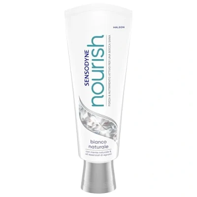 Abbildung von Sensodyne Nourish Whitening Zahnpasta für empfindliche Zähne, Stärke und aktive Ernährung, tägliche Zahnhygiene, 75 ml