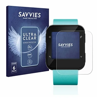 Abbildung von Savvies 6 Stück Schutzfolie für Garmin Forerunner 35/30 Displayschutz Folie Ultra Transparent