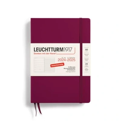 Abbildung von LEUCHTTURM1917 370615 Wochenkalender &amp; Notizbuch Medium (A5) 2025, 18 Monate 07.2024 12.2025, Hardcover, Port Red, Deutsch
