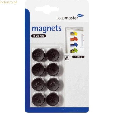 Abbildung von Legamaster Haftmagnete C und Blister, 20 mm, circa 250 g, schwarz