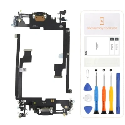 Abbildung von SRJTEK Dock Connector USB Ersatz für iPhone 12 Pro Max Ladeanschluss Kopfhöreranschluss A2411 Mikrofon/Audio Buchse/Antennenreparatur Sets