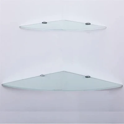 Abbildung von Euro Tische Glas Eckregal 35x35cm, Wandregal für Badezimmer, Duschregal Bad, Badregal mit 6mm ESG Sicherheitsglas, Verschiedene Größen (Satiniert Weiß)