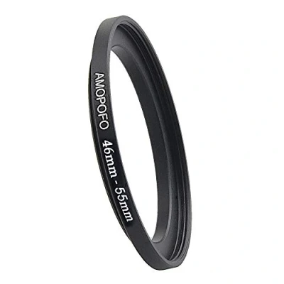 Abbildung von 46 bis 55mm Metall Filter Ring,46 Step up Filteradapter Ring von Kamera Objektiv mit 46mm Filtergewinde auf