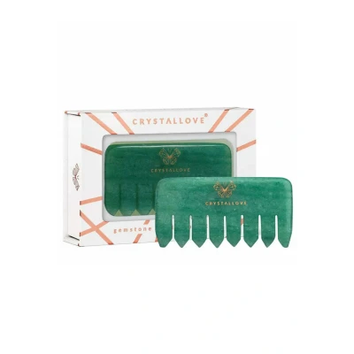 Abbildung von Crystallove GRZEBIEŃ DO MASAŻU SKÓRY GŁOWY I CIAŁA Z Awenturynu Haarstylingaccessoires, Damen, Größe: One Size, Green