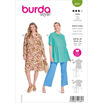 Abbildung von Plus Size Kleid / Tunika Burda 5841 46 60